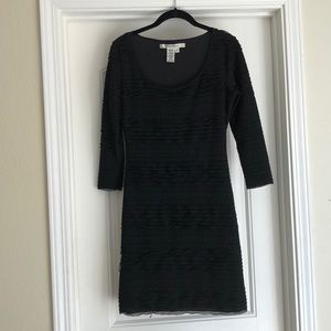 Max studio black dress with lace overlay.